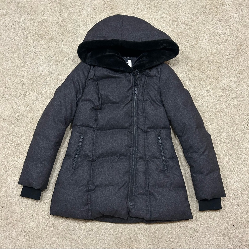 Soia & Kyo Women’s Brushed Down Coat In Black Size Large